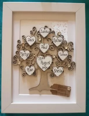 £19.99 • Buy Diamond Wedding Anniversary Gift, Personalised Tree Frame Sixtieth 60 Years 60th