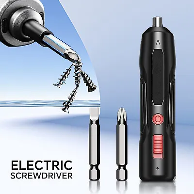 Mini Cordless Rechargeable Electric Screwdriver Drill Bits Set Power Tool USB. • $14.36