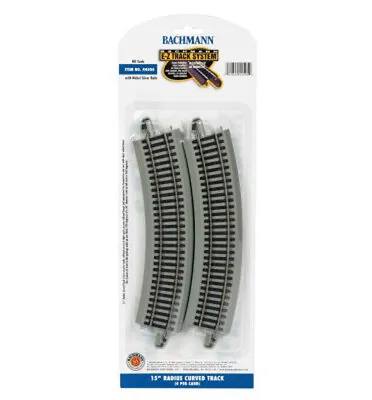 Bachmann EZ-Track ~ 15  Radius Curved Track ~ HO Scale ~ 4 Pieces ~ 44505 • $38.96