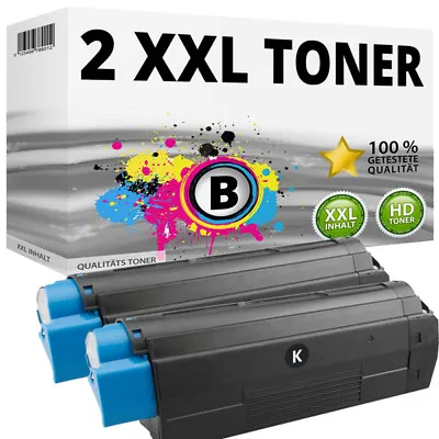 2x XXL Toner Black For OKI Data C5250 Dn C5450 N C5510 MFP C5540 MFP • £43.82