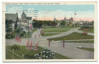 Oak Bluffs MA Ocean Avenue Martha's Vineyard 1930s Postcard Massachusetts • $3.99