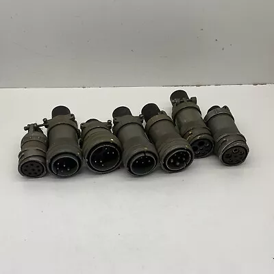 Assorted Lot Of (7) Veam Green Circular Male Plug Connectors • $69.99