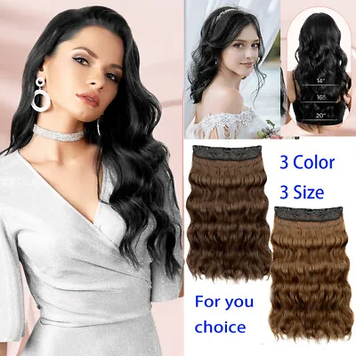 $9.99 • Buy Fashion Women 20  16  Long Curly Wig Ladies Brown Natural Wavy Hairs Cosplay Wig