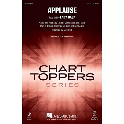 Hal Leonard Applause SSA By Lady Gaga Arranged By Mac Huff • $2.25