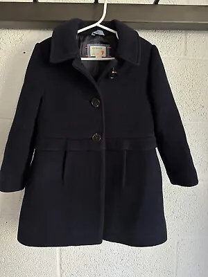 JCrew Crewcuts Girls Wool Coat SIZE 4/5 NAVY Blue Buttons JENNA LYONS ERA • $29.99