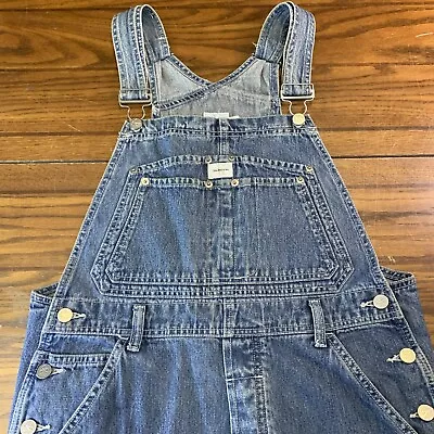 Vintage 90s Calvin Klein CK Bib Overalls L Blue Jeans Denim Baggy 100% Cotton • $97.99