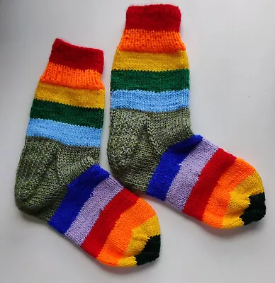 Knitted Socks Children & Adult Unique Handmade Range Of Colours & Sizes • £8.99