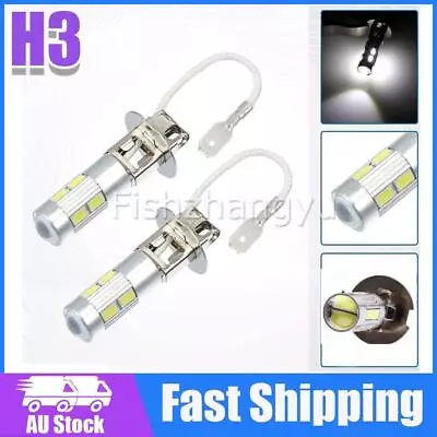 2PCS H3 LED HEADLIGHT FOG DRIVING LIGHT BULBS CAR LAMP GLOBES 6000K White AU • $8.95