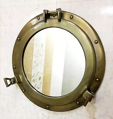 Antique Ship Porthole Mirror 17  Nautical Maritime Porthole Mirror Wall Decor • £55.81