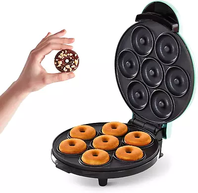 Mini Donut Maker Machine Makes 7 Doughnuts Aqua • $33.89