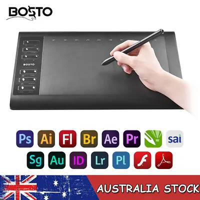 Bosto 1060+ Digital Graphic Drawing 8192 Levels Painting Animation Tablet Pad AU • $49.99