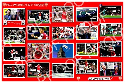 Mesut Ozil Arsenal Comedic Style Art Print Soccer Wall Poster 24 X36  #830 • $37.95