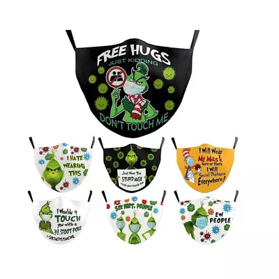 With PM2.5 Filter 3D Green Grinch Face Masks Unisex Mask Washable Au New • $14.56