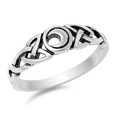 Celtic Moon Ring 925 Sterling Silver Size 5 To 10 NEW • $14.95