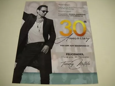 MARC ANTHONY And So It Began...seeing You In Cape Man... 2021 Promo Poster Ad • $9.95