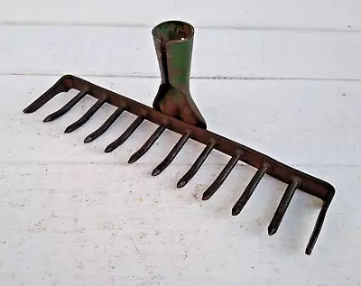 VINTAGE Metal Garden Rake Head Tool Head • £10