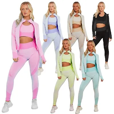 Women Ladies 3pcs Lounge Wear Tracksuit Yoga Fitness Running Gym Sports Outfit • $24.87