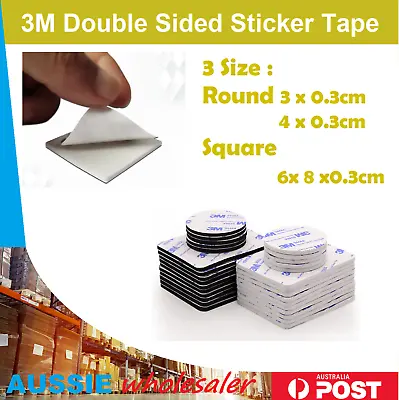 3M Double Sided Sticker Tape Side Wall Car Self Adhesive Pads Round Square AU • $3.55