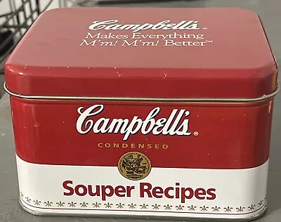 Vintage 1997 Campbells Souper Recipes Tin Box Collectible • $5