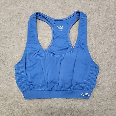 C9 Champion Womens Sports Bra Size Large Blue Racerback Wireless Pullover • $8