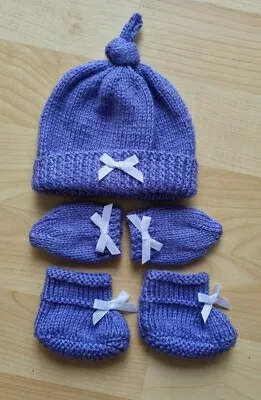 £5.99 • Buy HAT, MITTENS & BOOTEES Set To Fit 17-19 Inch Baby Doll/Baby Annabell (21)