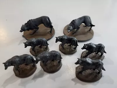 D&d Dnd 3D Printed Dire Wolf Pack Miniatures Custom Painted Lot  Pathfinder • $7.30