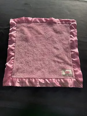 UGG Pink Baby Infant Security Blanket Satin Trim Lovey  14x14 • $12.88