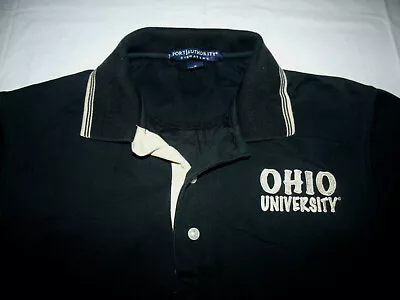 Ohio University Bobcats Vintage Style Black Polo Shirt Mens Small Port Authority • $6.48