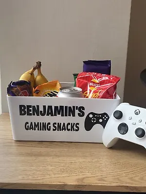 Personalised Gaming Snacks Storage Box Boys Or Girls Choice Of Controller Image • £9.24