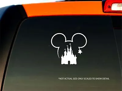 Mickey Mouse Castle Bumper Sticker Window Truck Car Vinyl Decal | White | 4 X4  • $2.99