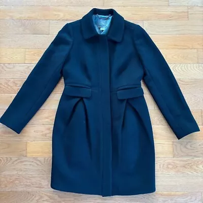 J. Crew Lady Day Coat Jacket Italian Double Cloth Wool Women's Size 10 Black • $199.97