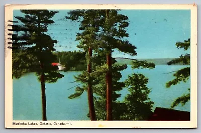 Postcard Muskoka Lakes Bracebridge Ontario Canada      F 25 • $4.89