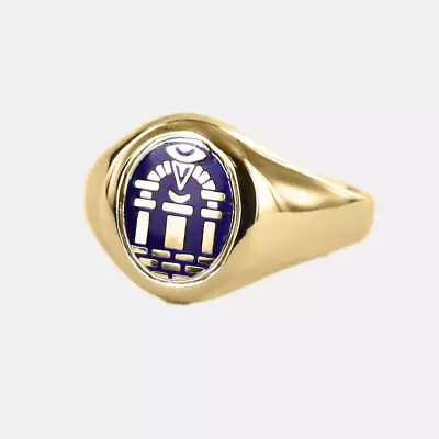 Gold Royal Arch Masonic Ring (Blue) - Fixed Head • £719.34