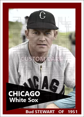 Bud Stewart - 1951 Chicago White Sox - 2.5 X 3.5 Custom Card (blank Back) • $3.50