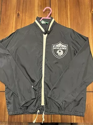 Rare Vintage 60’s/70’s Windbreaker Jacket Size L RAIDERS AFL BILETNIKOFF Retro • $199