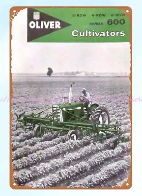 1960 Oliver 600 Cultivator Tractor Barnyard Country Farm Metal Tin Sign • $18.89