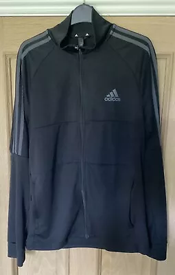 Adidas 3-Stripes Black Poly Track Top Size Large • £8