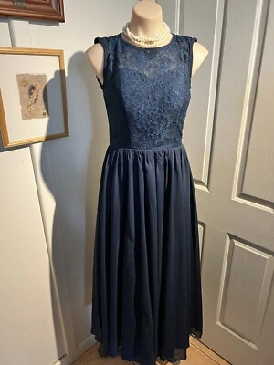 $29.95 • Buy JJs House Ladies Sz 8 Dark Blue Special Occasion Event Evening Dress Formal.