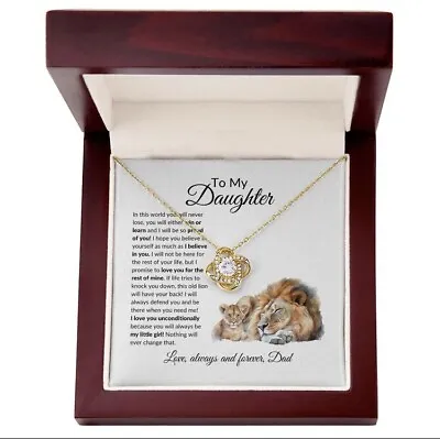 To My Daughter Love Dad Necklace Gift For Daughter From Dad Luxury Gift Box • $99