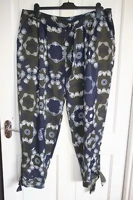 NwT - Marks & Spencer Autograph - Navy Green Mix Harem Style Trousers Size 18 • £8.50