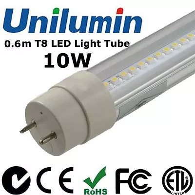 10 X LED T8 Light Tube 0.6m 10W Fluorescent Lamps Clear White  • $179.99