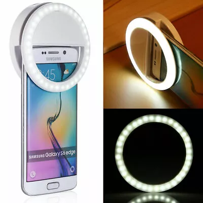 Portable LED Selfie Ring Fill Light Lamp Dimmable Makeup Phone Camera Universal • $14.85