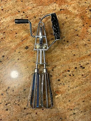 Vintage Hand Mixer Egg Beater Stainless Steel Japan Hand Crank Scroll Design • $8.99