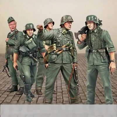 Unpainted 1/35 German Infantry Soldiers WW2 Resin Figure Model Kit Unassembled • £20.88