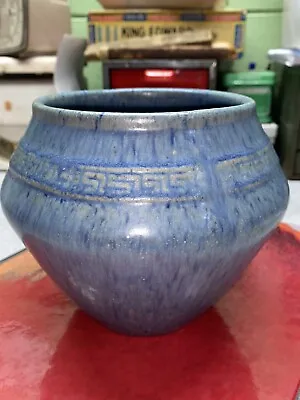 Vintage Zanesville Stoneware Co ZSC Shape #104 Flower Vase Azure Glaze HTF • $115