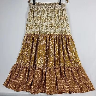 NEW Hailey & Co Women's Make Me Feel Good Floral Maxi Skirt Cream/Yellow Sz 1XL • $25