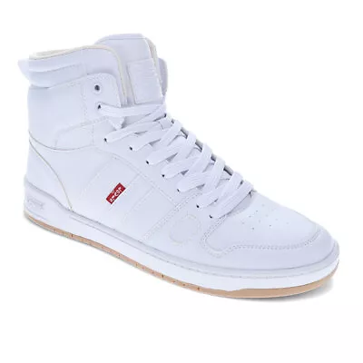 Levi's Mens BB Hi Pebbled Vegan Synthetic Leather Casual Hightop Sneaker Shoe • $29.98