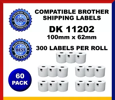 60 Rolls Compatible Brother DK-11202 White Label For QL-570 QL-700 62x100mm • $259.95