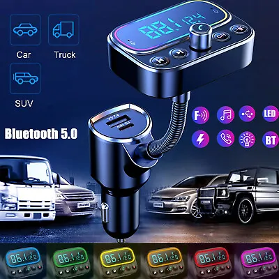 Bluetooth Car FM Transmitter MP3 Player Hands Free Radio Adapter Kit USB Charger • $15.98
