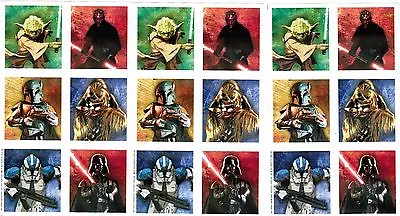 3 Sheets STAR WARS Scrapbook Stickers! Yoda Darth Maul Darth Vader Boba Fett • $6.85